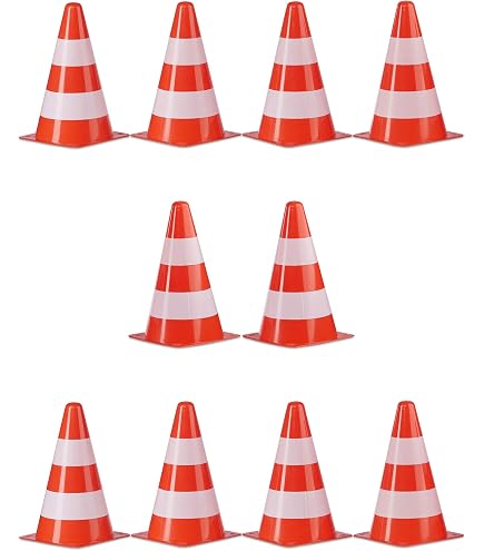 10 Stück UvV Fahrschul Pylonen, Fahrtraining, Motorrad nur 4,5 cm Hoch grün oder grün - orange (orange-grün