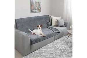 TAIKURA Copridivano Impermeabile per Cani,Coperta per Animali in Pile e Flanella Lavabile in Lavatrice,Doppio Lato Disponibile,Morbido, Confortevole e Calda,100x120 cm