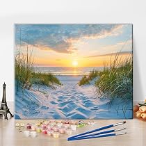 Peinture Par Numéros Paysage Été Mer DIY Kit Acrylique Pour Adultes Et Enfants