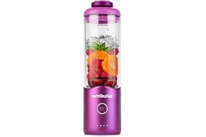Nutribullet Flex 590ml, Blender Portable avec Couvercle pour Boire, Lames Amovibles, Recharge USB-C, Broie Glace & Fruits Congelés, Dragonne, Mixeur à Emporter avec Gobelet sans BPA, NBP013VT, Violet