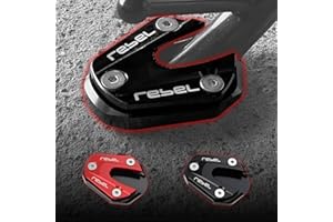 WOOGA Motorrad Aluminium Seite Extra Sitz ständer Klammer Fuß stütze Verlängerung Vergrößern Pad kompatibel mit Ho&nda Rebel CMX 250 CMX 300 CMX 500 2017-2024 (Schwarz)