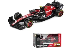 JODIYAAH 1/43 Bburago Alfa Romeo F1 Team Stake 2023 C43 24# Zhou Guanyu F1 C43 77# Alloy Car Die Cast Model Collection Gift (C43 24#)