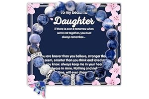 KENYG Natural Bead Stones Stretch Bracelet With Cute Cartoon Pendant,Personality Handmade Yoga Beads Bracelet Bangles to Sister Best Friends Daughter Niece Birthday Gifts