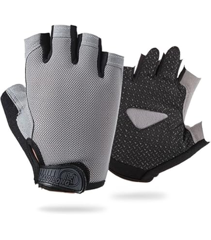 Fahrradhandschuhe Kinder Fingerlos - Rutschfeste Sport Handschuhe (Größen M/L) - Für 5-12 Jahre