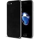 Case Buddy iPhone 8 Case, iPhone 7 Case, iPhone SE (2020) Case, Jet Black Case, Solid Gloss Jet Black Soft Silicone TPU Gel C