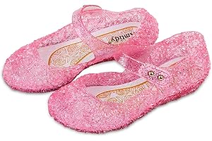 WUYOR Girls' Princess Elsa Shoes Mary Jane Dance Party Cosplay Shoes Snow Queen Princess Birthday Sandals for Little Kids