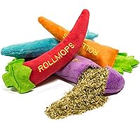 Rollmops 4er-Set Katzenspielzeug mit Katzenminze | Original 100% Catnip Füllung