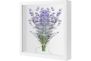 WEFINEST 3D Bilderrahmen zum Befüllen,Tiefer Bilderrahmen 22.1×22.1cm,Bilderrahmen Dick mit Transparentem Glas,Rahmen zum Befüllen für Tische und Wände, Blumen, Geschenke, Souvenirs (3cm Tief/Weiß)