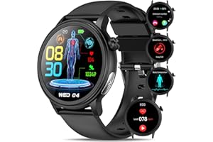 YYKY 2024 ECG Reloj Inteligente con 𝐆𝐥𝐮𝐜𝐞𝐦𝐢𝐚/Ácido Úrico/Lípidos, 1.39" Smartwatch con Detección de BMI/Fatiga/Emociones, 24/7 Presión Arterial, Temperatura Corporal, Sueño Pulsera Actividad