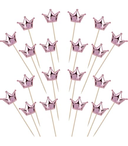 Glitzer Cupcake Topper 10 Stück – Kronen-Deko Für Kuchen, Geburtstag, Hochzeit, Party