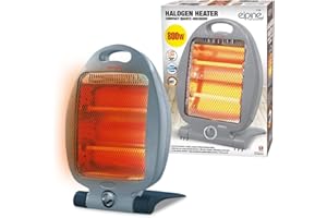 BARGAINS-GALORE 800W Halogen Heater - Instant Heat With Two Settings | Ideal For Winter - Home, Office, Living Room, Caravan, Garages | 2 Bars Quartz - Compact, Silent, Energy Saving Heater, Durable and Long Lasting