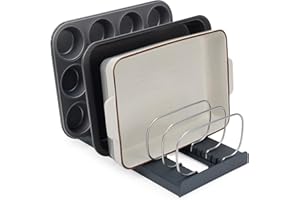 Joseph Joseph DrawerStore Soporte y Almacenamiento con 7 Compartimentos Ajustables para bandejas de Horno y Tablas de Cortar, Organizador de Cocina par Sartenes, Ollas y Tapas