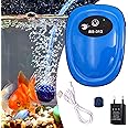 BURAQ Usb Rechargeable Aquarium Ultra Silent Air Pump Ac/Dc Dual Speed Air Bubbler For Fish Tank Aquarium Oxygen Pump Motor With Airline Tube & Air Stone (Power- 1W - Bu-313,5 Liters_Per_Minute)