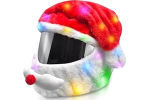 krishome Extra Large Christmas Santa Couverture de Casque de Moto Light Up décoration de Chapeau 28 x 15,8 in,Chapeau de Noël accessoires avec lumière pour hommes femmes, manèges amusants et cadeaux