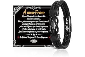 SUNSH Idee Cadeau Homme Cadeau Fils Cadeau Saint Valentin pour Homme Bracelet Cuir Homme Fils Cadeau Anniversaire pour Fils Homme Mari Petit Ami Couple Saint Valentin Cadeau Noel Homme
