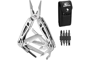 Mossy Oak Pince Multifonction en Acier Inoxydable 21 en 1 avec Structure Autoverrouillée Parfait pour Extérieur, Survie, Camping, Randonnée, Réparation Simple