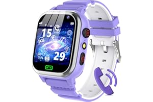 kaacly Smartwatch Niños con Teléfono Podómetro SOS Juego música Reloj Despertador Papel Tapiz Encantador, Reloj Inteligente para niños de 4 a 12 años niños y niñas
