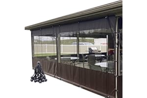 WZYJLyds Tende Resistenti alle intemperie Invernali per Esterni Personalizzabili Pannello Laterale pergolato Trasparente Impermeabile PVC 0,5mm con Occhielli per Gazebo, terrazzo