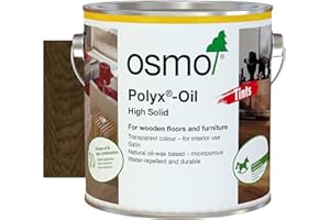 Osmo Polyx®-Oil Tints - Hard Wax Oil 3075, Black Satin Finish, 2.5L - Durable Wood Oil for Wooden Furniture, Water-Resistant Floor Wax, Wood Treatments - Ideal for Oak, Pine, Spruce, Beech & More