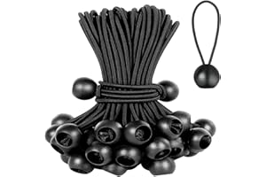 Obidodi 30PCS Bungee Cords with Balls, 4 Inch Flag Bungees, Bungee Balls for Tarpaulins, Banner, Tarp, Pavilions, Tents, Bungee Hooks, Holder, Flag Poles, Black