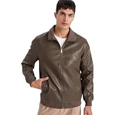 DeFacto Slim Fit Dik Yaka Astarlı Fermuarlı Suni Deri Mont F7743AX26SP