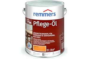 Remmers Pflege-Öl lärche, 5 Liter, Holzöl für Holz innen und außen, wasserabweisend, wetterfest, für Gartenmöbel und Holzterrassen geeignet