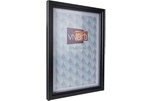 Vivarti Truebox 3D Shadow Display Picture Frame (A2 Size, 42 x 59.4 cm) Black Frame, White Mount, Black Backing Card. Portrait or Landscape Photo Frame with Wall Mounted Hook