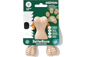 BetterBone - Zabawka dla psa do żucia – Mini Medium Classic – wegańska kość do żucia psa, bez nylonu i GMO na bazie celulozy, średnio twarda, neutralny smak, nie odpryskuje i hipoalergiczna
