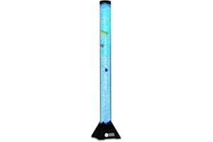WICKED GIZMOS WG Wicked GIZMOS Large Colour Changing Bubble Lamp LED Light Tubular Freestanding Design with Bubbles and Fish (120cm)