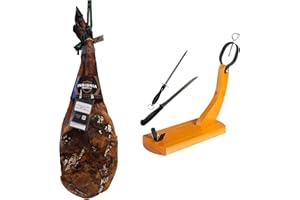 INSIGNIA IBERICA 5 Kg Jambon Iberique PATA NEGRA (Épaule) -+ porte-jambon + affûteur + couteau, (109 €) Jambon Ibérique Espagnol - Jamon Iberico, Paleta Iberica de Cebo