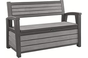 Koll Living Garden Gartenbank mit 227 Liter Stauraum (LxBxH): 132,7 x 62,1 x 89 cm - einzigartige Holzoptik - Inhalt bleibt trocken & belüftet