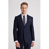 Ds Damat Slim Fit Siyah D&uuml;z Likralı Esnek Mono Yaka &Ccedil;ift Yırtma&ccedil;lı Astarlı Takim Elbise