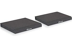 Gator Frameworks Acoustic Foam Isolation Pads for Large Studio Monitors, Fits Most Speaker Stands, Desktops and Bookshelfs; 2-Pack (GFW-ISOPAD-LG)
