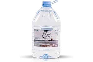 AQUA DE MAR Eau de mer hypertonique 5 litres - Récipient en plastique sans bisphénol A et phtalates - Aqua de mer - Plusieurs avantages - Captée dans le parc naturel Cabo de Gata (Almeria) (5 litres) Sel naturel