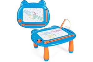 Xndryan Magnetic Drawing Board, Erasable Scribble Board Educational Learning Toys for Kids Christmas Birthday Gifts, Toddler Toys for 1 2 3 4 5 Year Old Boys (Blue)