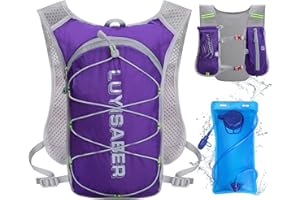 Neloheac Chaleco Hidratacion Trail Running Mujer Hombre, Mochila Hidratacion con Bolsa de Agua de 2L, Mochila MTB para Maratón Ciclismo Senderismo