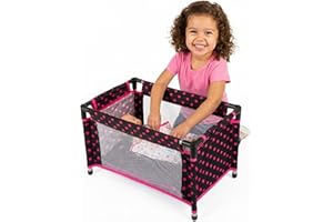 Kinderplay Cuna de Viaje para Muñecas - Cuna Viaje Muñecas Juguete, La Cuna de Viaje se Desmonta Fácilmente y se Guarda en una Bolsa de Mano, Una Muñeca De hasta 46 cm, KP0400G