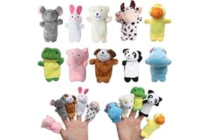 VOSSOT Finger Plüschtier für Kinder,10 Stück Tiere Fingerpuppen Set,Kindergeburtstag Finger Plüschtier Set,Kleine Fingerpuppen Spielzeug,Tier Fingerspielzeug für Ostern Weihnachten Geburtstag Geschenke