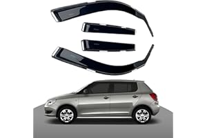 Haibak Wind Deflectors Set Compatible with Skoda Fabia MK2 2007-2014 5-Door Hatchback 4 Piece Channel Tinted