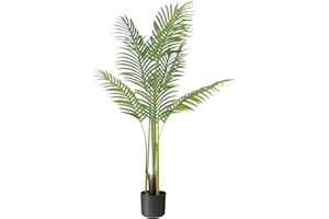 HMS HAPPY MEMORIES Artificial Bird of Paradise Plant Fake Tropical Palm Tree for Indoor Outdoor, Perfect Faux Plants for Home Garden Office Store Decoration (Palm Tree 120cm)