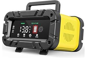 HUSGW 20A Ladegerät Autobatterie, KFZ Batterieladegerät Vollautomatisches Intelligentes Erhaltungsladegerät, LCD-Bildschirm Vollautomatisches Ladegerät (20A)