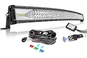 WILLPOWER Barre led Incurvée 107cm 42'' 540W Con Câblage Stroboscope Rampe Étanche 12V 24V Projecteur LED Longue Portée Feu de Travail pour 4x4 Voiture Camion Tracteur Bateau
