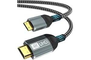 BRV Explorer Mini HDMI auf HDMI Kabel, 4K@60Hz Mini HDMI 2.0 Kabel, HDMI auf Mini HDMI Kabel mit HDR UHD ARC HDCP 18Gbps kompatibel mit DSLR Kamera Raspberry Pi Zero Grafikkarte Tablet Projektor