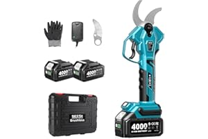SEESII Forbici Potatura a Batteria 40 mm – Forbici Elettriche con 2× 4000mAh Batterie, Lama SK5, Motore Senza Spazzole, Schermo LCD, per Frutteti, Paesaggistica e Giardinaggio Professionale, CS440