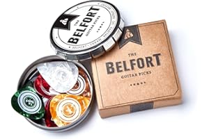 BELFORT® 20 hochwertige Plektren für Gitarre - Zubehör Ebook + edle Geschenk Box - Gitarren Plektrum (E Gitarre, Akustikgitarre, Bass Guitar Picks) 4 Stärken: 0.46-1.20mm (Gitarren Zubehör Geschenk)