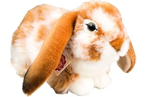 HERMANN TEDDY Teddy Hermann 93791 zając baran - królik leżący jasnobrązowo-biały pstrokaty 11,8"/30 cm, miękka zabawka, pluszowa zabawka