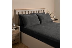 OHS Teddy Fleece Pillowcases, Fluffy Pillow Case Side Sleeper Warm Cosy Soft Thermal Pillowcase Fleece Hotel Quality Luxury Pillow Cover - Charcoal Grey, 2 Pack