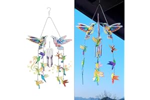 ENCOMAG Hummingbird Diamond Art Wind Chime Kit, Diamond Paintings Hanging Ornaments, Diamond Dot Painting Pendant, Gifts for Mom Grandma Women Wife Aunt Sister, Home Window Garden Yard Decor