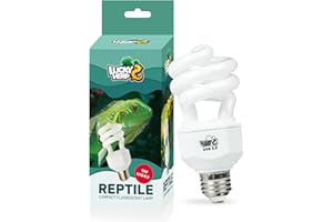 LUCKY HERP Reptile UVA UVB Lamp Bulb, 15W 5.0 UVB Light Reptile Kit, Terrarium & Vivarium UVB Fluorescent Light Bulb for Tortoise, Lizard, Bearded Dragon