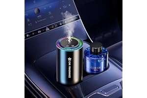 TOWONSHY Diffuseur Voiture avec 50ml Parfum (Brise De Mer), Sent Bon Diffuseur Électrique, On/Off Automatique, Atomiseur Ultrasonique, 3 Modes, Batterie Intégrée, Diffuseur Arômes Voiture Durée 5 Mois BJ-577